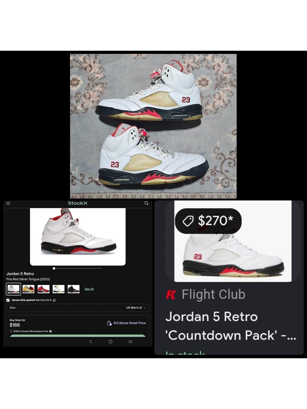Nike Air Jordan 5 V Retro Silver Tongue sz 12 US lot